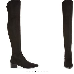 Over the knee black suede boots